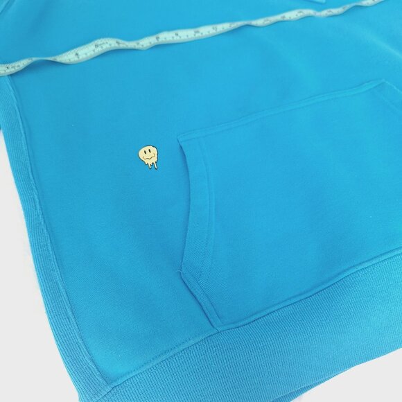 Positive Attitude Happy Smiley Print Hoodie (Blue) - Picture 5 of 8